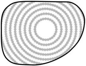 Schéma kružnic mikrošošoviek na sklách Stellest